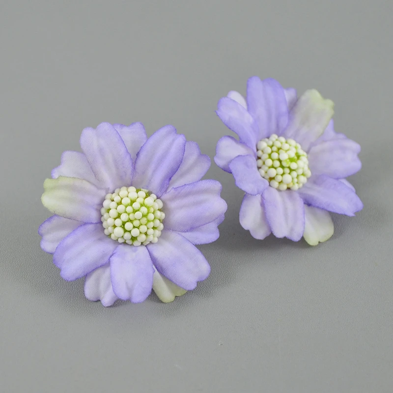 10/15pcs 4.5cm Silk retro daisy artificial flower head wedding decoration DIY Wreath scrapbook craft wristband head ring flowers