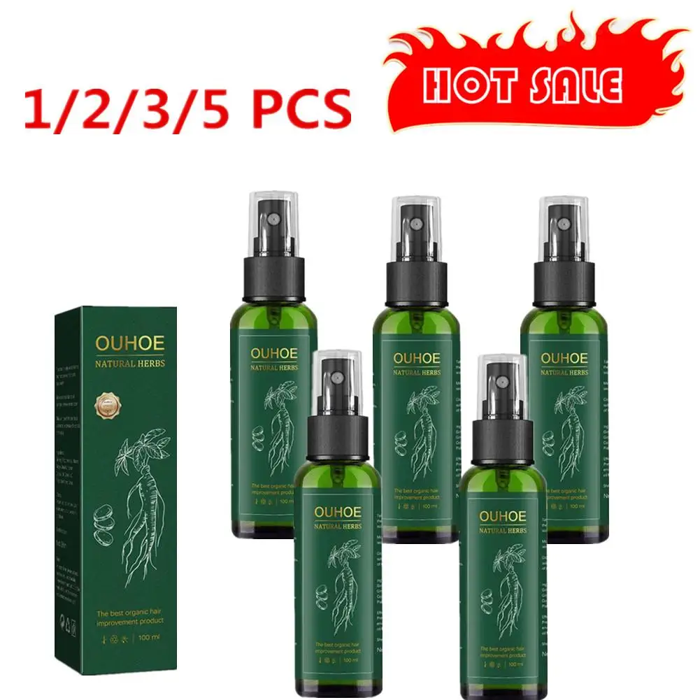

1-5x OUHOE Ginseng Serum Oil With Biotin Essential Liquid Strengthen Hair Root Nourishes Hair Repairing