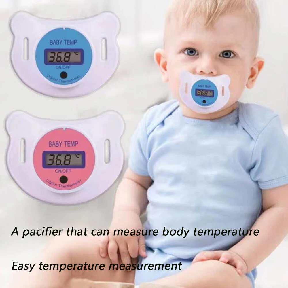 Baby pacifier thermometer, easy to measure baby\'s temperature, can also relieve discomfort during teething, BPA free