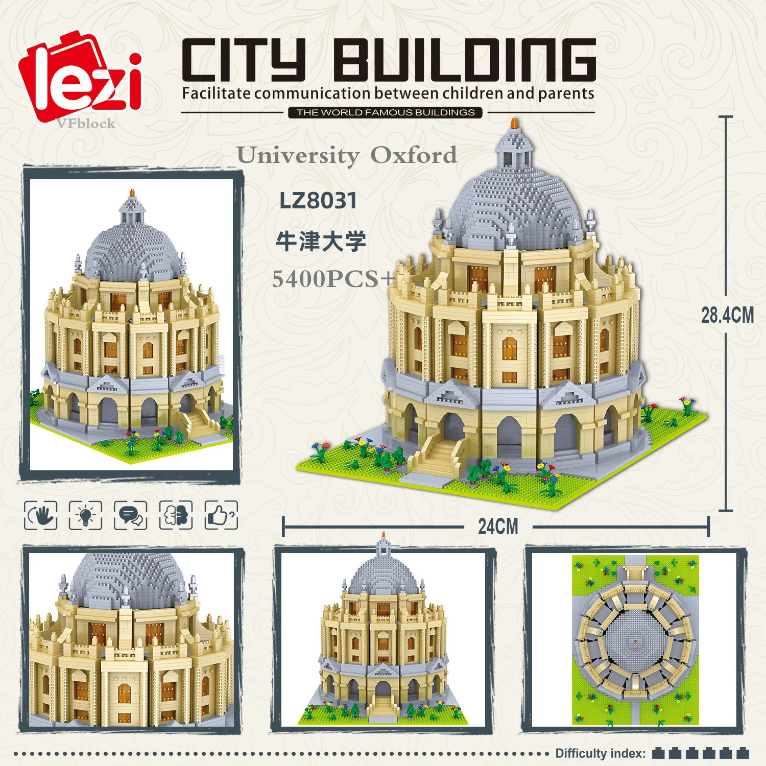 Lezi Mini Blocks Schoole Architecture Adult Assembling Building Bricks Toys for Boy Present Educational Gifts University Model