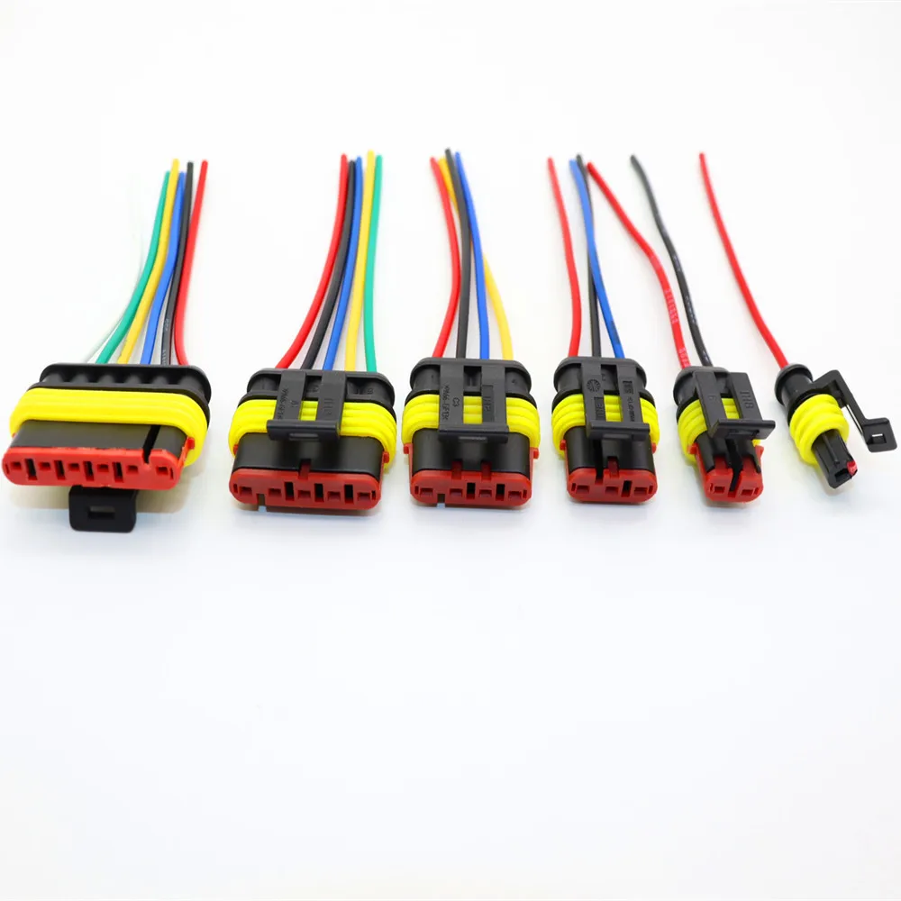 Car waterproof connector AMP plug socket, male and female waterproof connector 1 2 3 4 5  6 holes