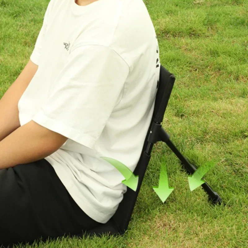 Tear Resistant Durable Lazy Seat Cushion Portable Support Rod Backrest Chair Park Lawn Picnic Outdoor Essential Equipment 1pcs
