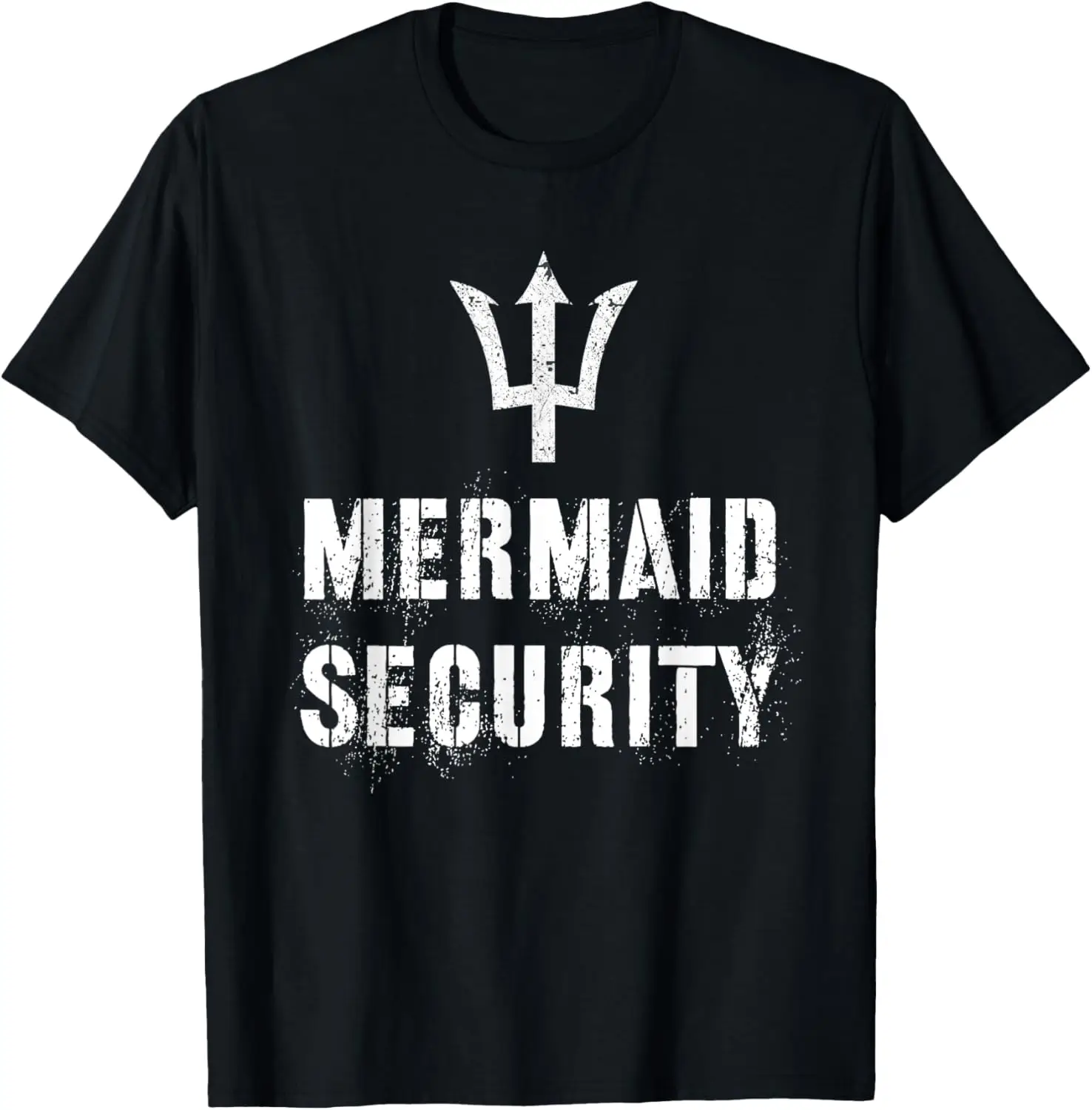 Funny Mermaid Security Daughter Protector Dad Mermom Merdad T-Shirt