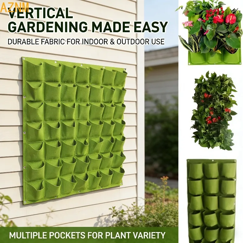 Multifunktionaler 18-Taschen Vertikaler Garten-Pflanzbeutel - Leichter Wandmontierter Blumentopf, Geeignet für Innen- und Außenbepflanzung, Platzsparend Geeignet für Moderne Hängende Pflanzgefäße auf Balkonen, Innenhöfen, usw., zum Anbau von Kräutern