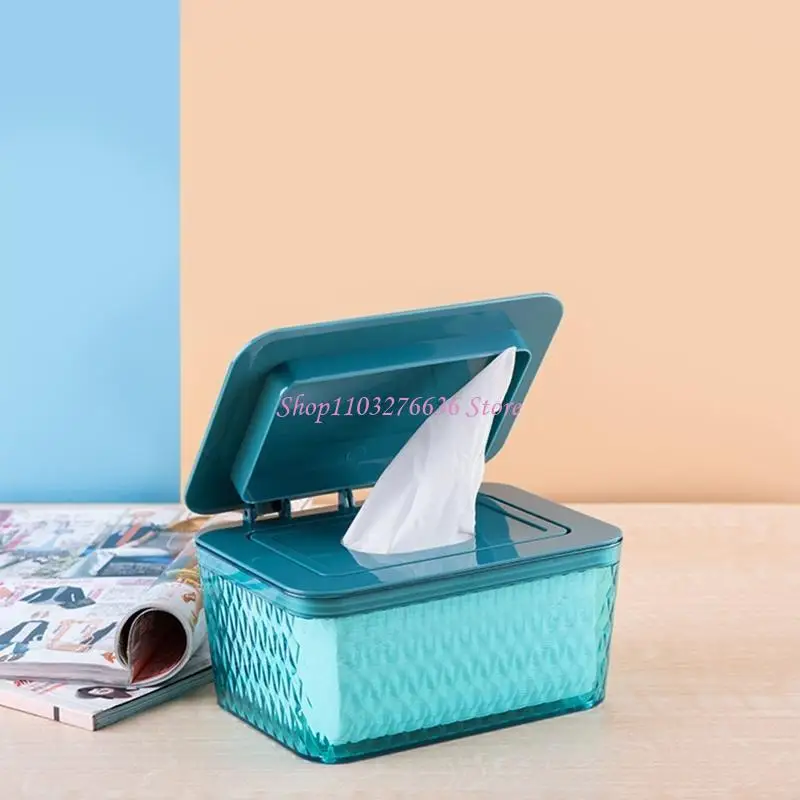 R6FD Dispenser salviette antiscivolo per custodia con anello tenuta per l'umidità Coperchio sicuro Porta salviette per a