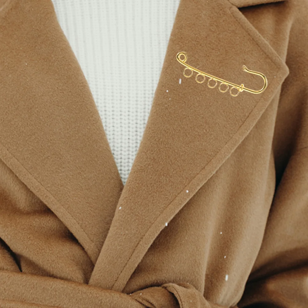 

10pcs Safety Pin With Holes Metal Brooch Findings For Diy Jewelry Craft Decorative Pins Clothing Accessories Handicraft Needle