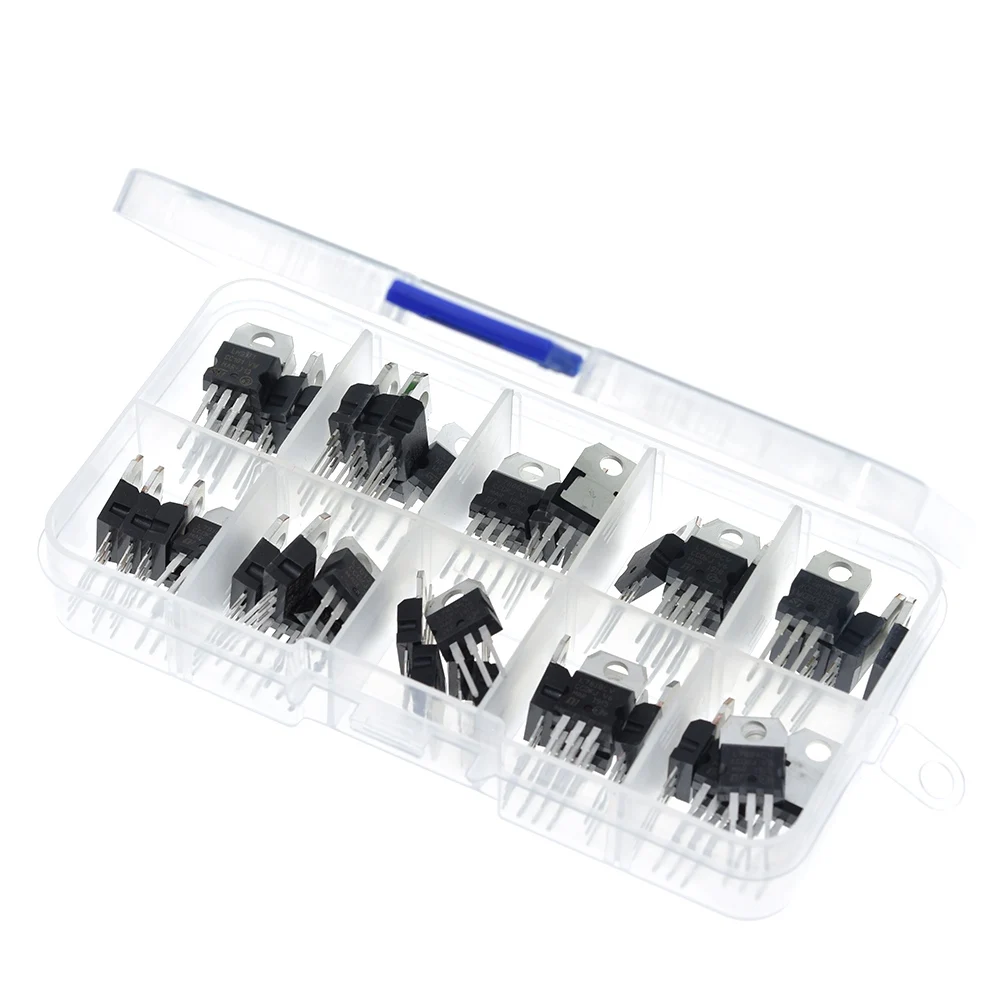 TZT  10value*5pcs 50PCS LM317T L7805 L7806 L7808 L7809 L7810 L7812 L7815 L7818 L7824 for Power module