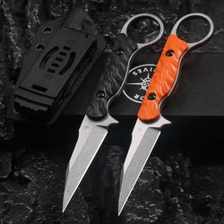 Orange G10 Patch Titanium handle Button lock fin Quick Opening Folding claw (CPM-20CV) Small ring gasket pocket clip