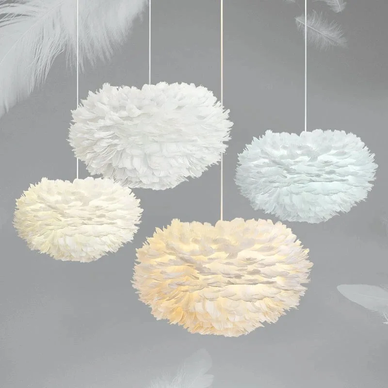 New Modern Feather Ceiling chandelier LED Pendant Lights For Living Room Bedroom Wedding Hanging Lamp Decor Home Lighting Luster