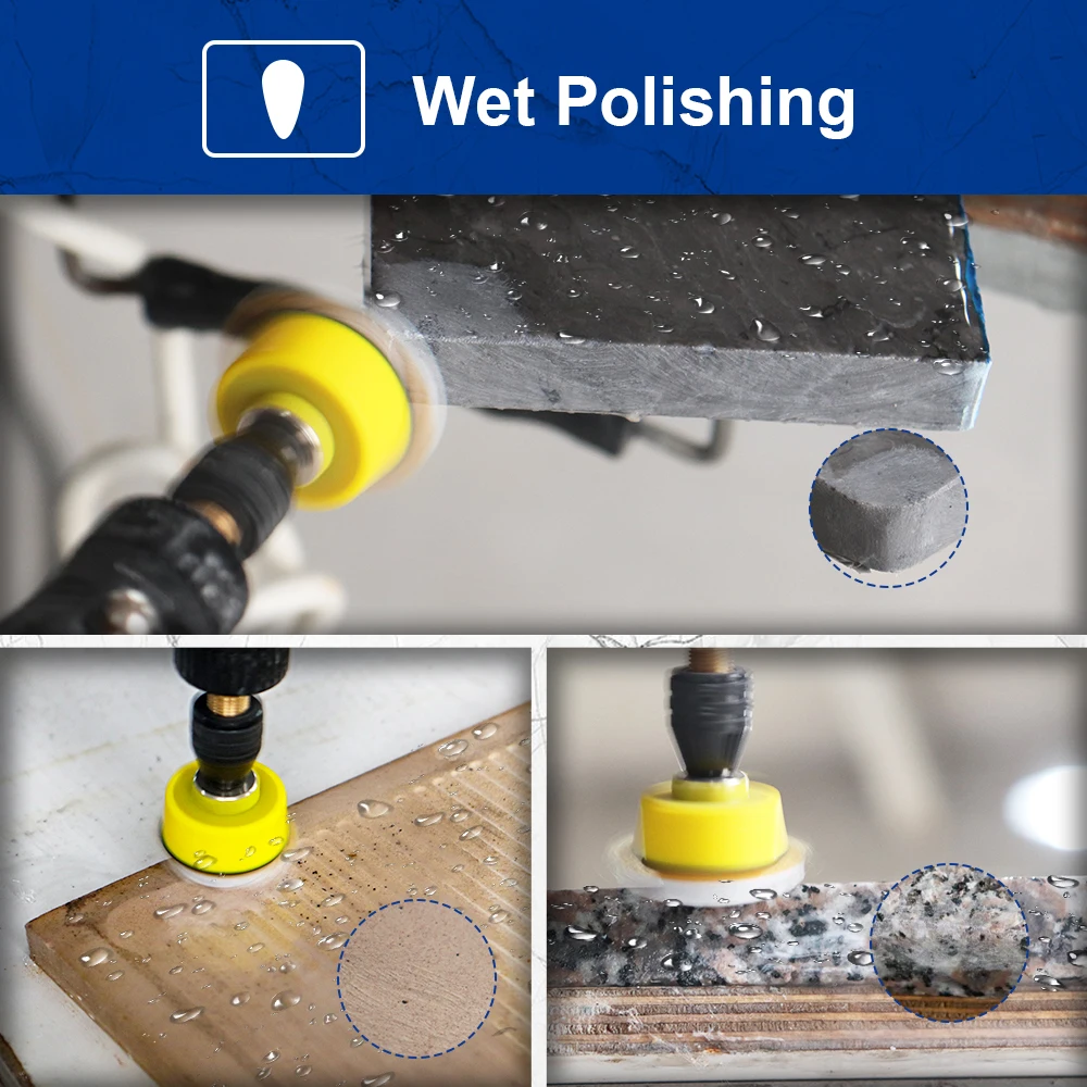 SHDIATOOL 7Pcs Diamond Wet Polishing Pads Dia25mm Flexible Granite Marble Stone Sanding Discs Mini 1Inch Polisher Pad Set