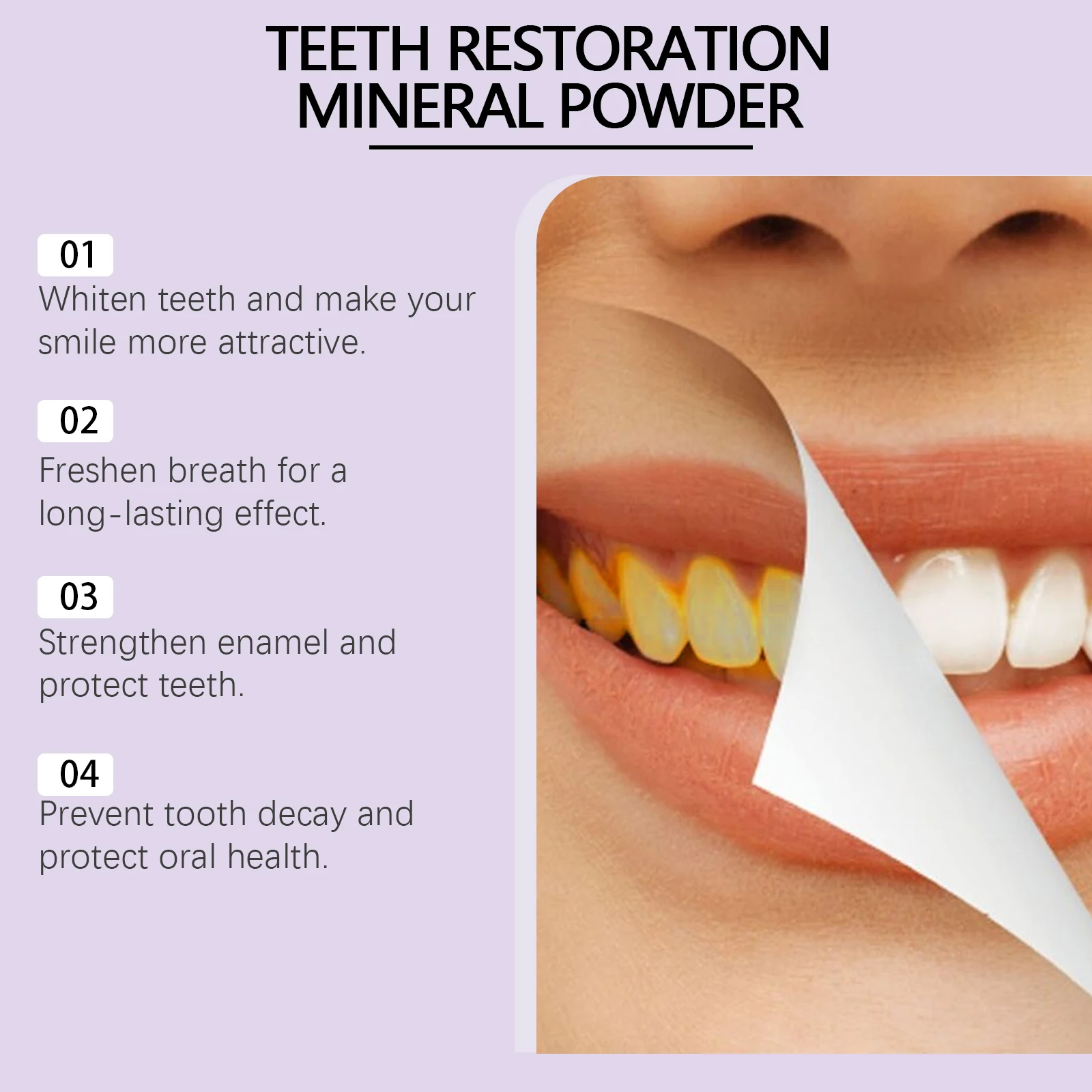 

Teeth Whitening Powder Dental Stain Calculus Removal Prevent Caries Oral Hygiene Cleaning Fresh Breath Purple Bleach Toothpaste