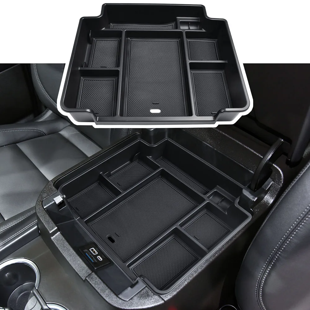 Full Size Center Console Organizer for Chevy Suburban Tahoe GMC Yukon Accessories 2021-2023, Interior Armrest Storage Box