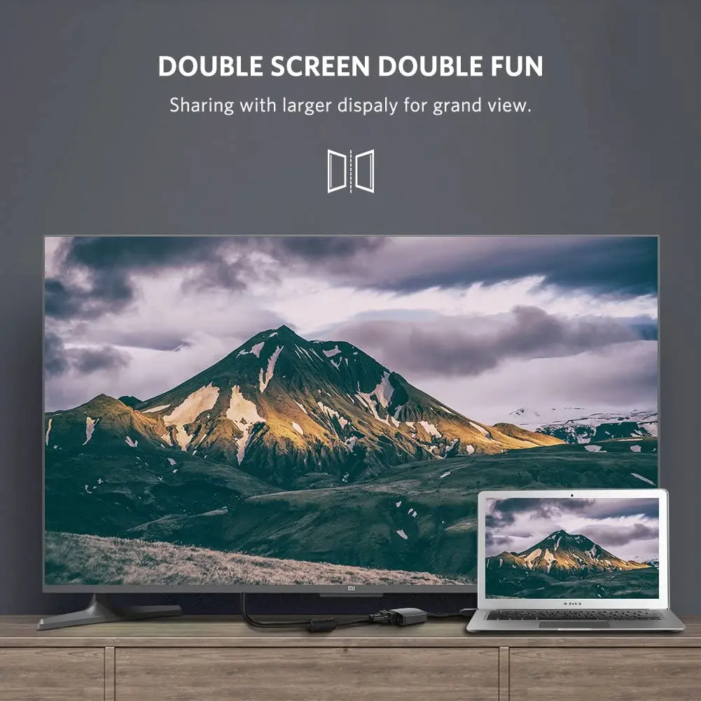 Adaptor UGREEN Mini DisplayPort ke HD-MI VGA 2 in 1 Mini DP Converter 1080P Thunderbolt 2 Male to Female