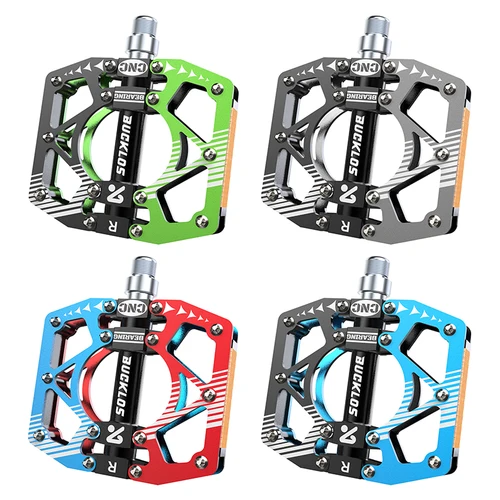 Imagen 2 del producto Pedales de Bicicleta BUCKLOS Mtb de Aleación de Aluminio, Pedales Multicolores para Bicicleta de Carretera, Pedal Plano Antideslizante para Bicicleta de Montaña