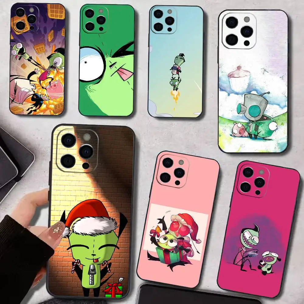 

I-Invader Z-Zim Cartoon Phone Case Silicone Soft For IPhone 17 16 15 14 13 12 11 X XR Plus Pro Max Plus