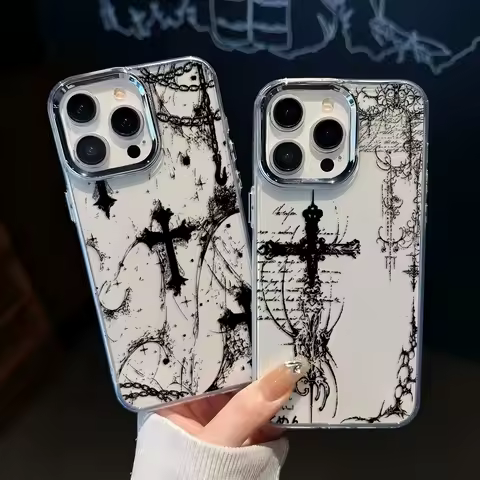 gothic cross mark Phone Case For Infinix Smart Note Tecno Camon Spark Hot 30 40 50 5 6 7 8 9 10 Pro Plus 5G Transparent Cover