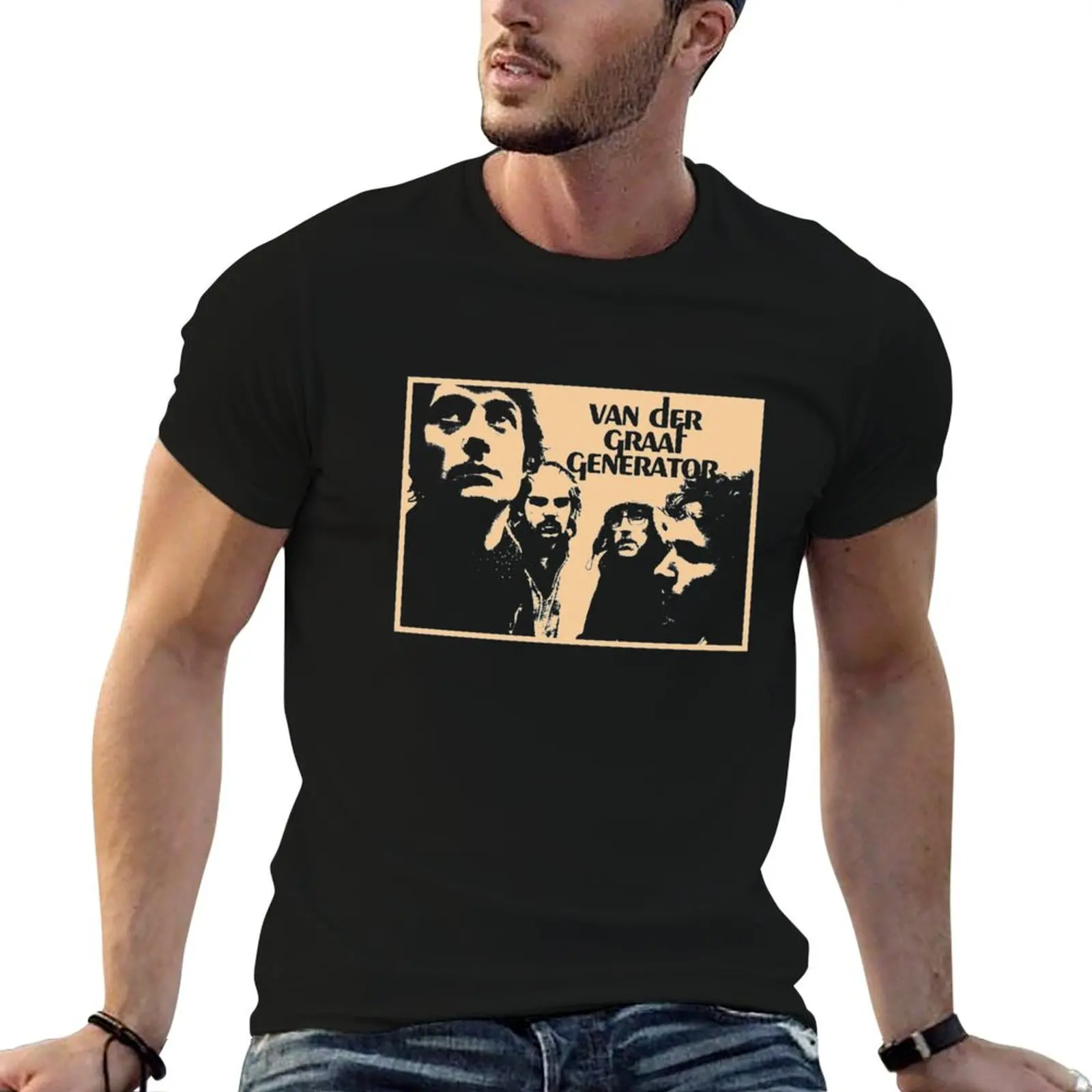 Camiseta Van der Graaf Generator, camisetas con estampados, camisetas para hombre, camisetas gráficas vintage para hombre, paquete de camisetas de algodón