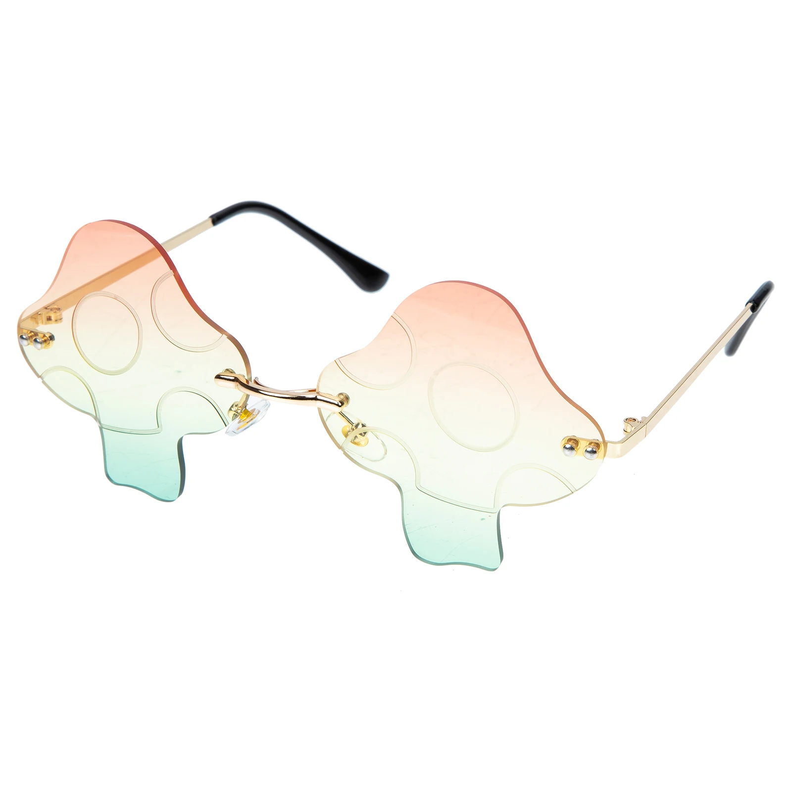 

Mushroom Sunglasses Frameless Rimless Fun Fashion Eyewear Shape Personalized Party Glasses Chic Sun Glasses for Men Women Bright