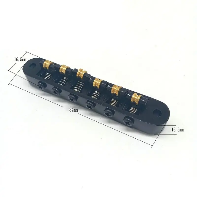 (ABYM) Adjustable Upper Chord Bridge Ball Roller String Pulling Plate Roller Saddle Guitar Bridge Lp Ball Bridge(Golden)
