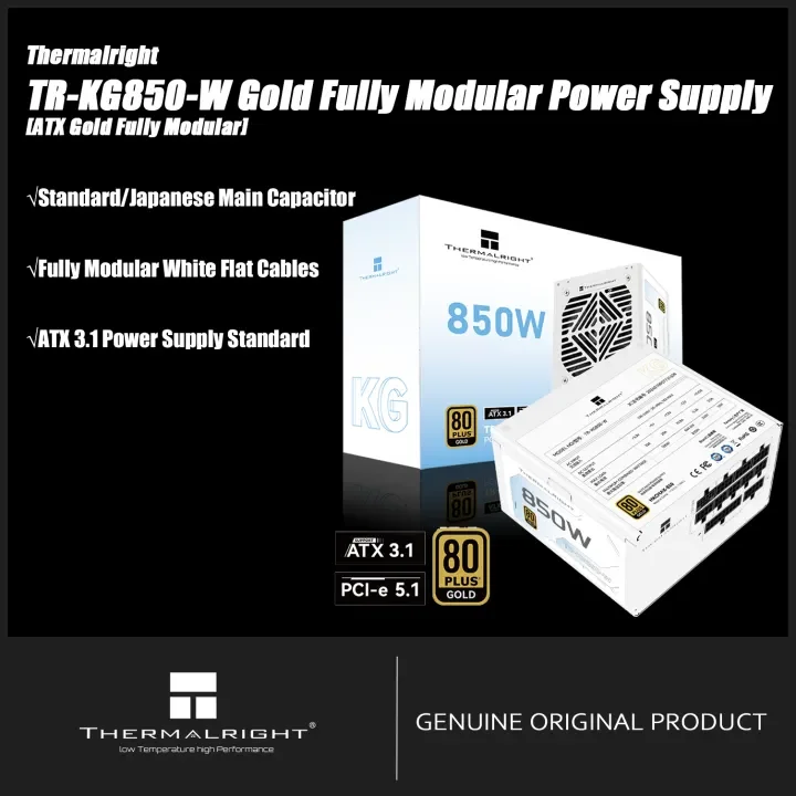 Thermalright TR-KG650/750/850-W White  Power Supply Units 100-240V 80PLUS GOLD Efficiency Full Modular Cable Design