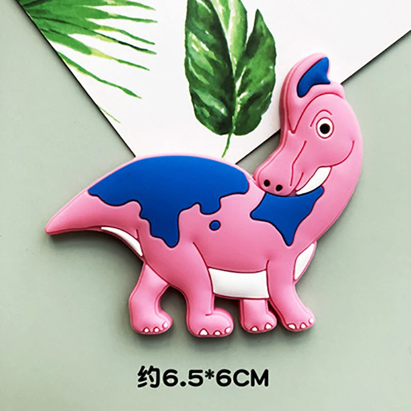 Imanes de PVC de dibujos animados para nevera, imanes creativos de animales de dinosaurio para niños, imanes magnéticos para refrigerador, 12 unids/set