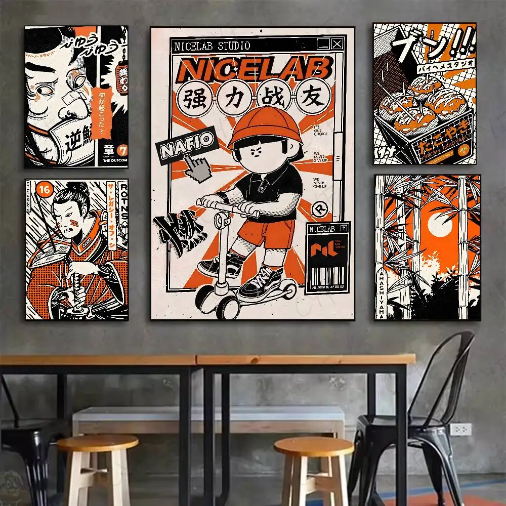 Takoyaki Oni Ramen Japanese Food Poster 	 High Quality Wall Art for Home Office Bedroom Living Room Hallway Bar Perfect Gift