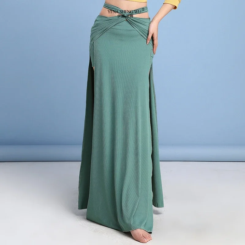 Women's Belly Dance Practice Skirt Oriental Style Sexy Split Long Skirt Professional Soft For Beginners Performance Dancewear
