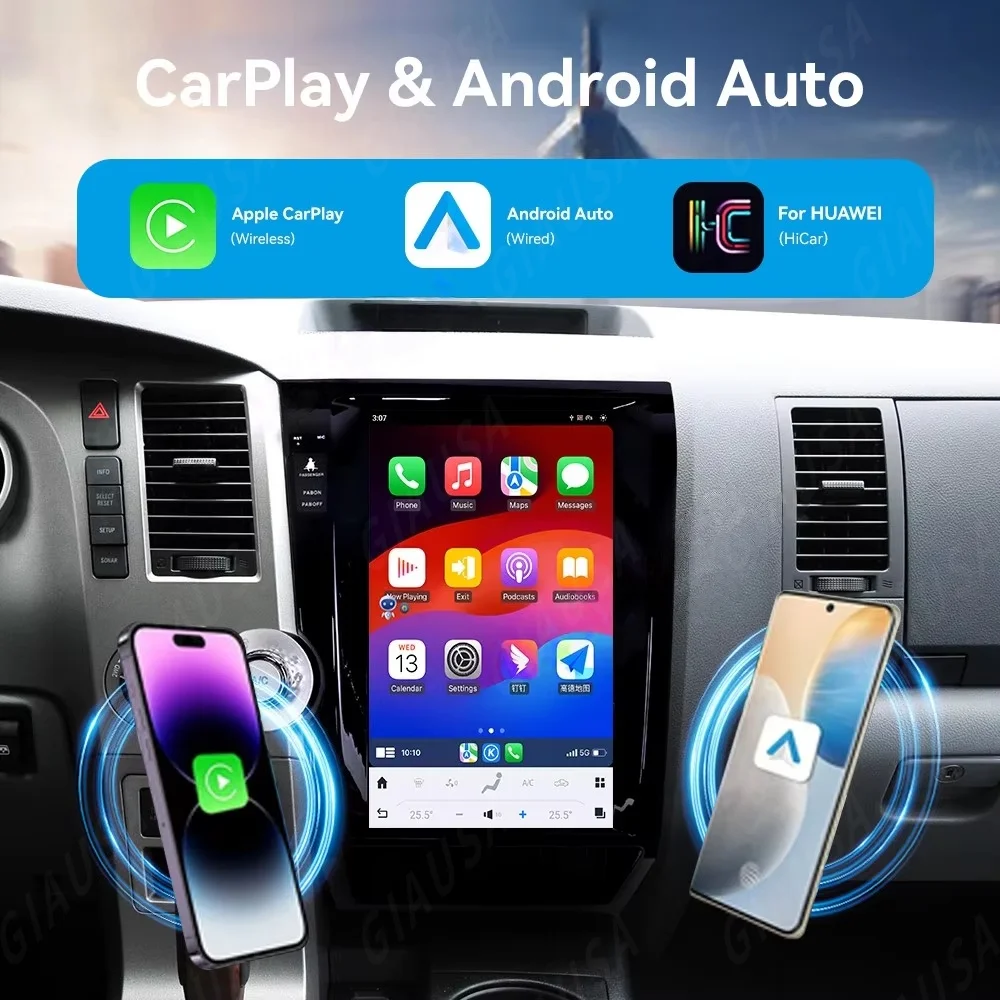 Radio de coche 2Din para Toyota Tundra Sequoia 2007 2008 2009-2018 Android AUTO Carplay pantalla táctil reproductor Multimedia navegación GPS