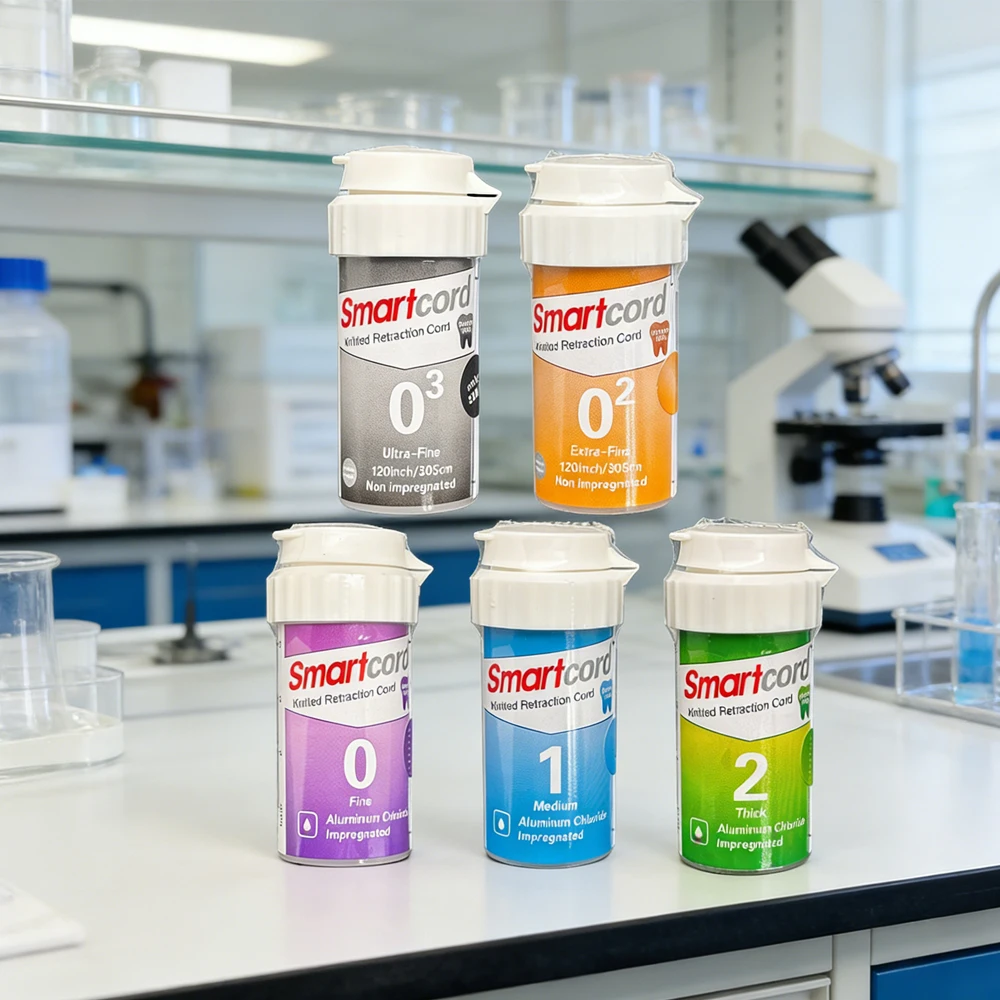 

Dental Retraction Cord Disposable Hemostatic Knitted Cotton 5 Sizes for Accurate Impression Prep