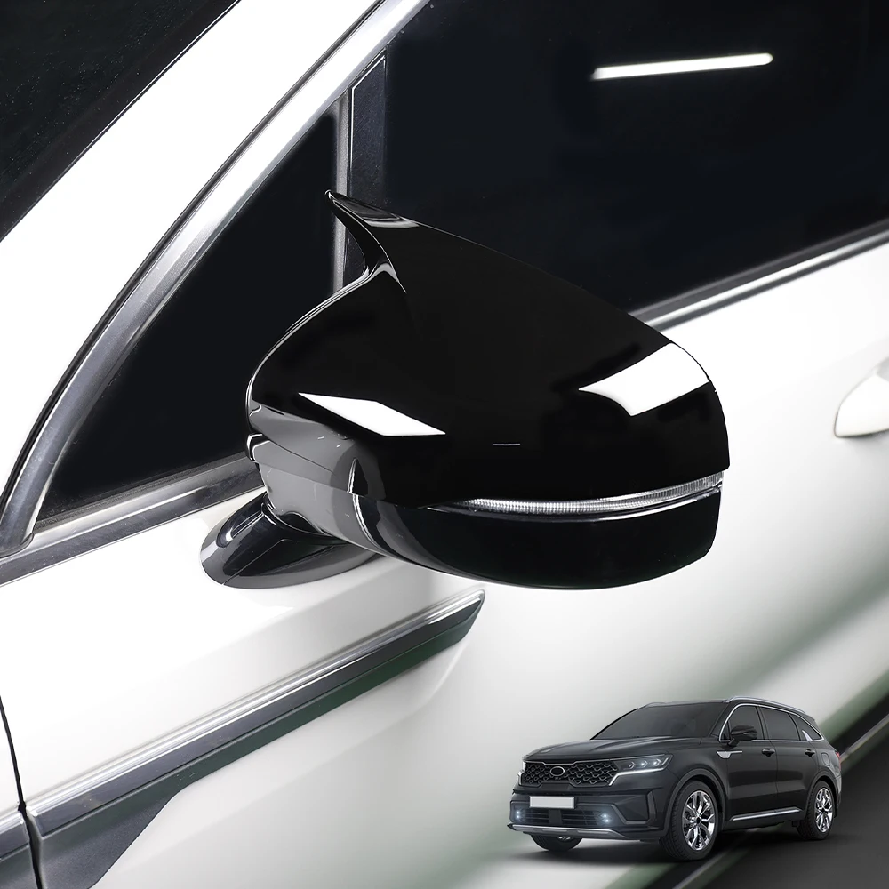 

Крышка зеркала заднего вида Bull Horn Стиль Углеродное волокно ABS Корпус зеркала заднего вида LHD/RHD Для тюнинга Kia Sorento MQ4 2021-2026