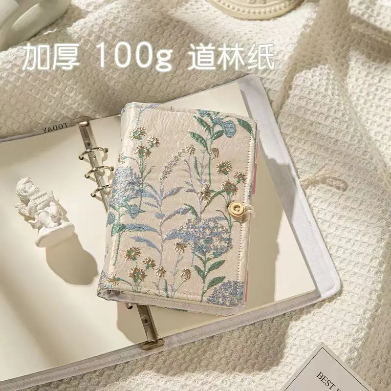 New 1pcs A5 A6 Embroidery Loose Leaf Notebook Artistic Diary Cute Notebook Detachable Notepad Diary Notebook Stationery