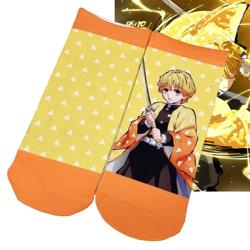 Demon Slayer Cartoon Anime Kawaii Socks Kimetsu No Yaiba Zenitsu Nezuko Tanjirou Inosuke Character Printing Socks Birthday Gifts