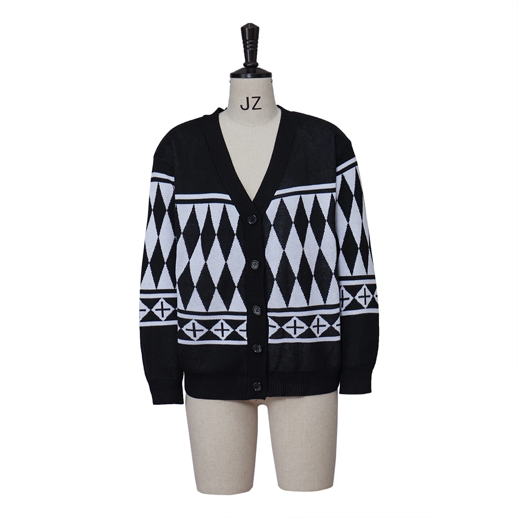 Anime Tokyo Revengers Tokyo Manji Gang Sweater Cosplay Costume Black Jacket Cardigan Jacquard Knitted Sweater Men