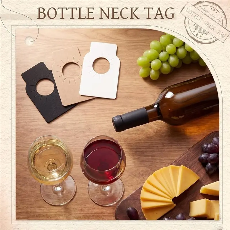 WORTHOWN-Reusable Wine For Cellar Labels For Cellar Collection 300 Pcs Wine Bottle Tags Double Sided Storage Rack Custom For Han