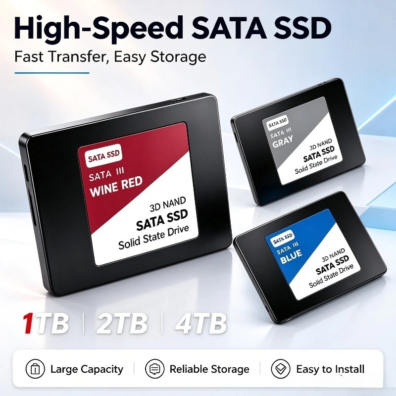 SATA III Hard Drive SSD Large Storage Capacity Hard Drive Disk 1TB 2TB 4TB Internal Solid State Drive for Laptop Capacity Secure