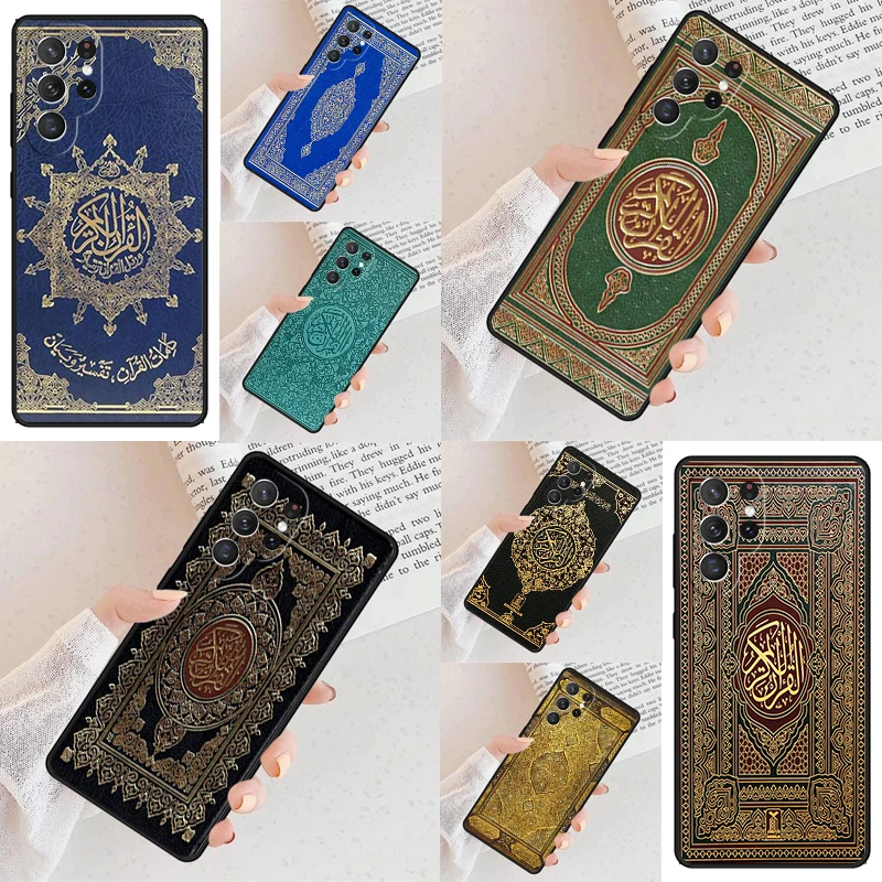 Authentic Quran Leather Embossed Cell Phone Case for Samsung Galaxy S26 Ultra S25 S24 S23 S22 S21 S20 Note10 Cover