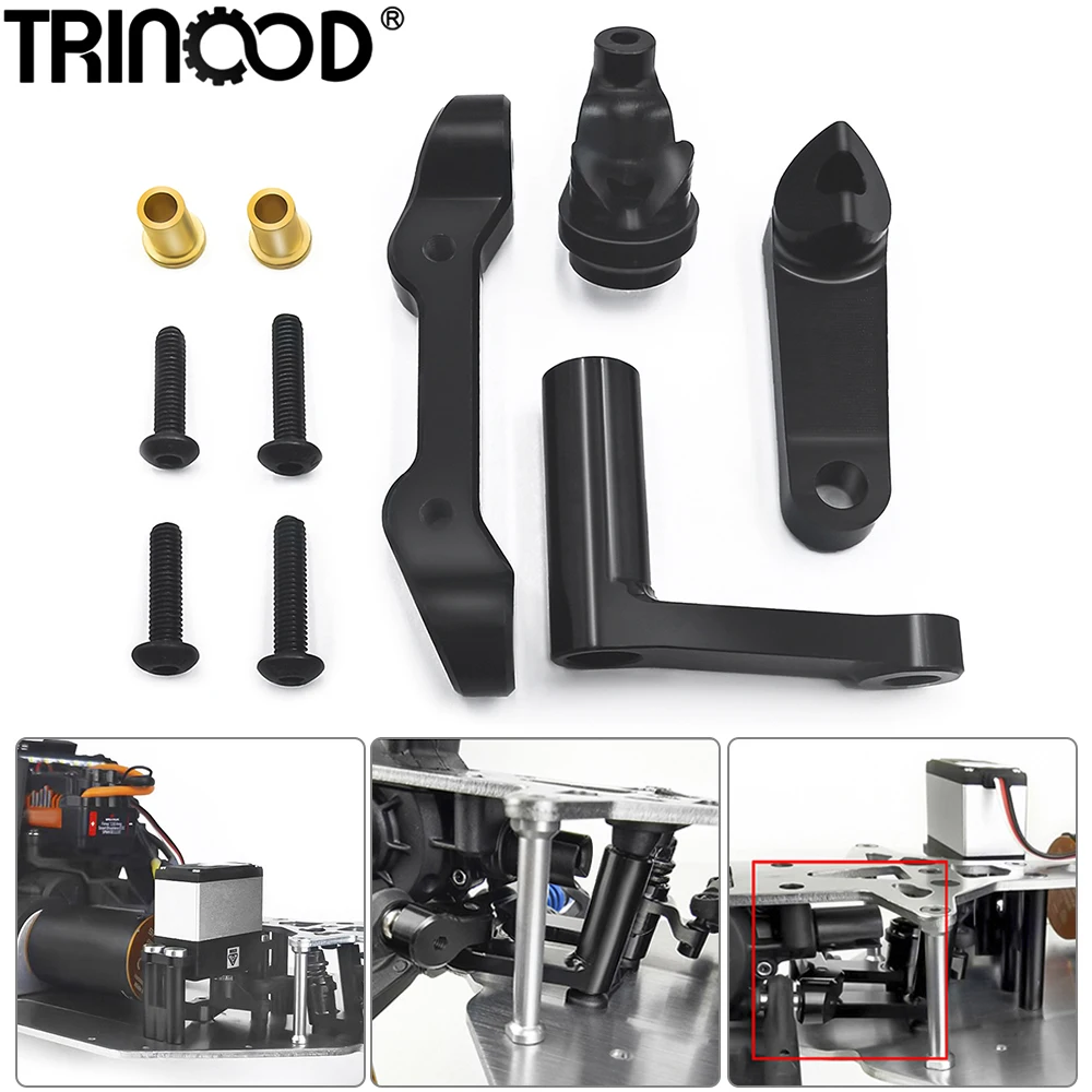 TRINOOD Aluminum Steering Bellcrank Set for 1/10 Baja Rey RC Rock Crawler Buggy Desert Truck Upgrade Parts