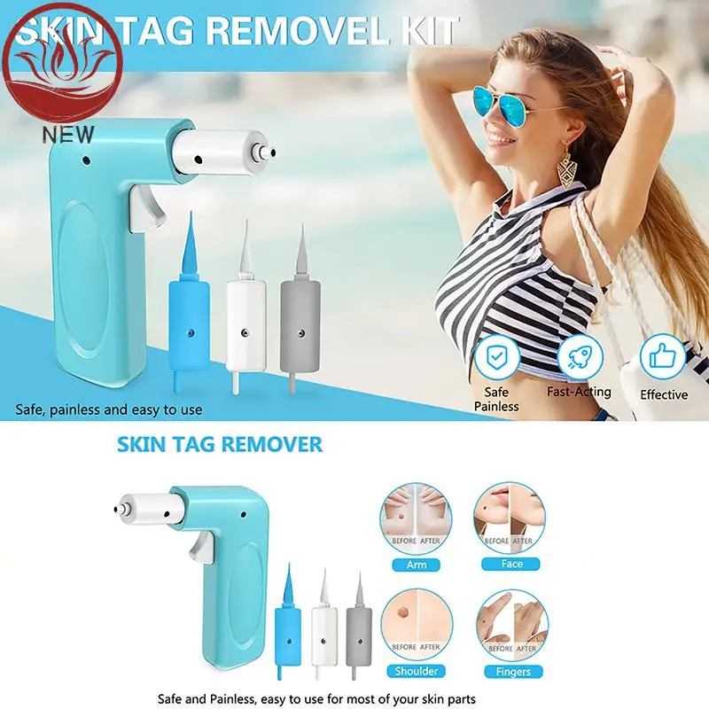 1Set 3 In 1 Auto Skin Tag Remover Painless Mole Wart Removal Kit Device Professional Face Care Beauty Tool Home Use