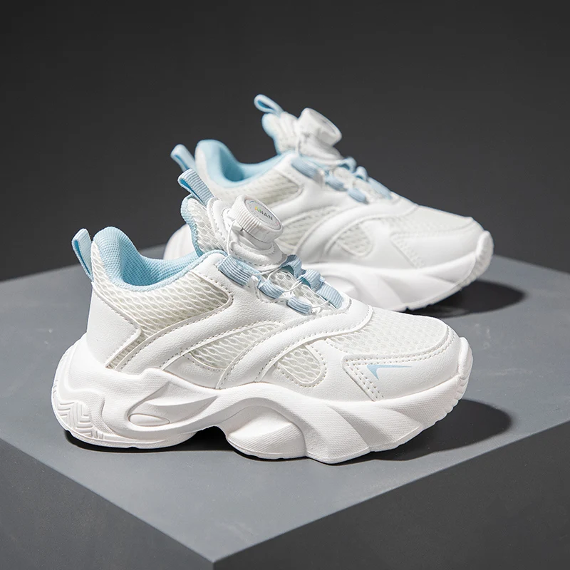 

New Spring Rebound Childrens Sports Shoes Breathable Mesh Campus Running Shoes Balanced Flexible and Comfortable Casual Shoes