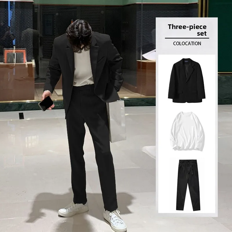 Black three-piece suit