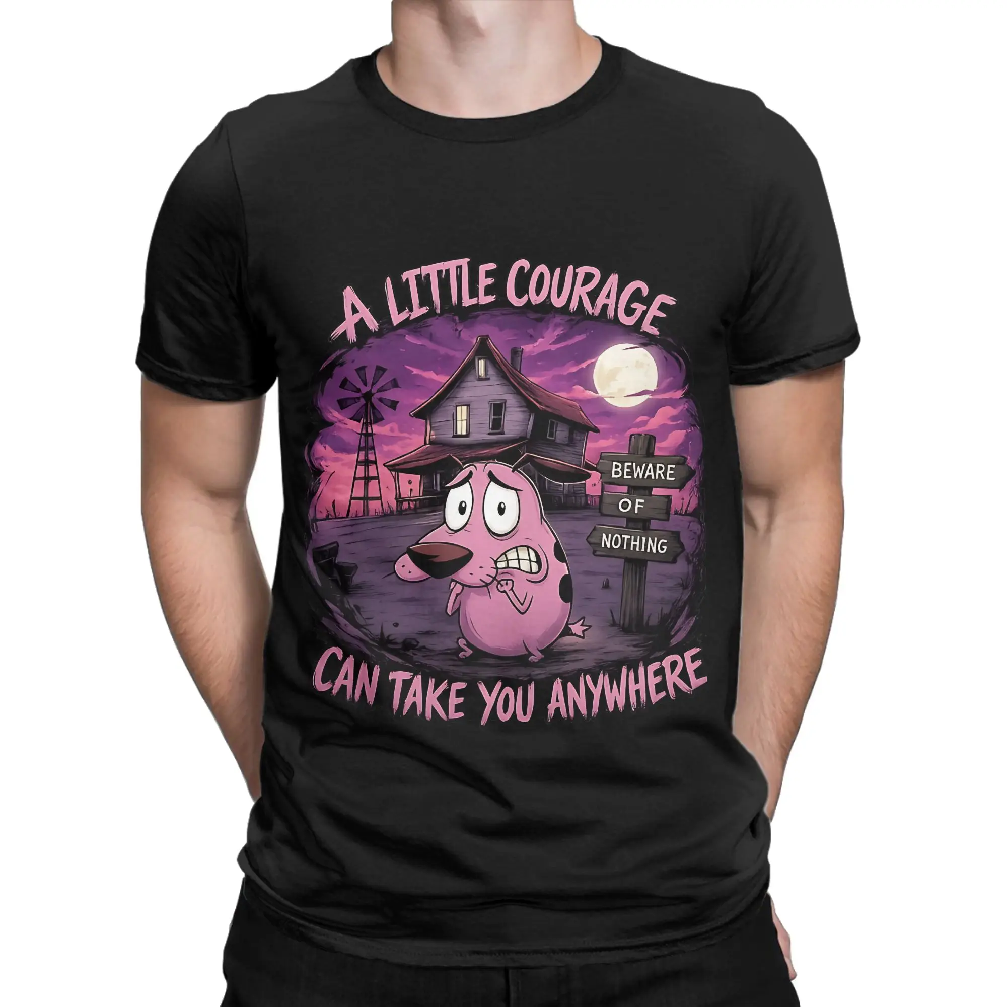 Can Take You Anywhere Novelty 100% Cotton T-Shirt cCourage the Cowardly Dog Tees Tops For Men