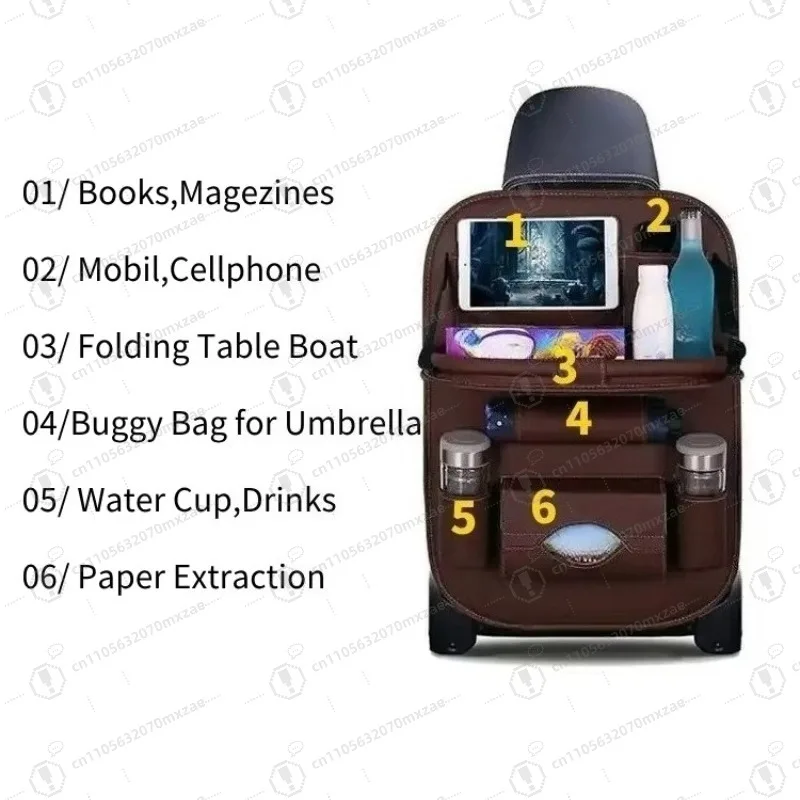 أجزاء جنرال موتورز حقيبة تخزين المقعد الخلفي للسيارة قابلة للطي حقيبة تخزين السيارة من جلد البولي يوريثين متعددة الوظائف #5