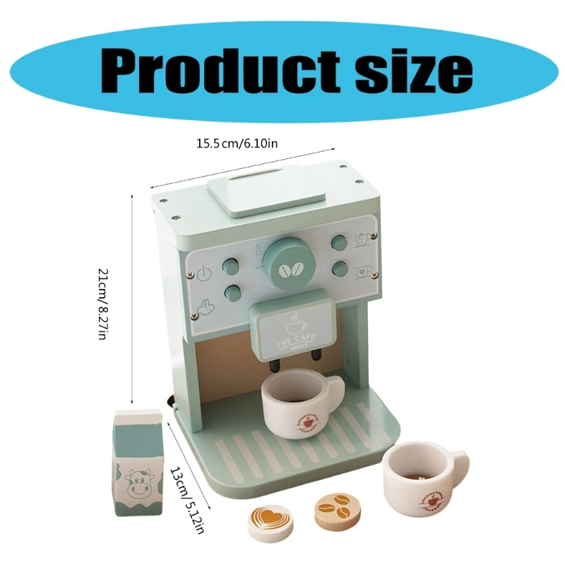 Practical Pretend Coffee Brewer Set for Kids Fun Role Playing Kitchen Supplies Toy for Children Over 3 Years