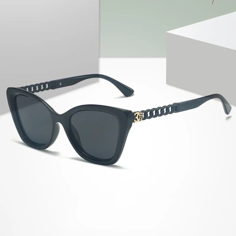 

2024 Designer Cat Eye Sun Glasses for Women Chain Leg Style Party Beach Eyewear Accessories Men Driving Lentes De Sol UV400