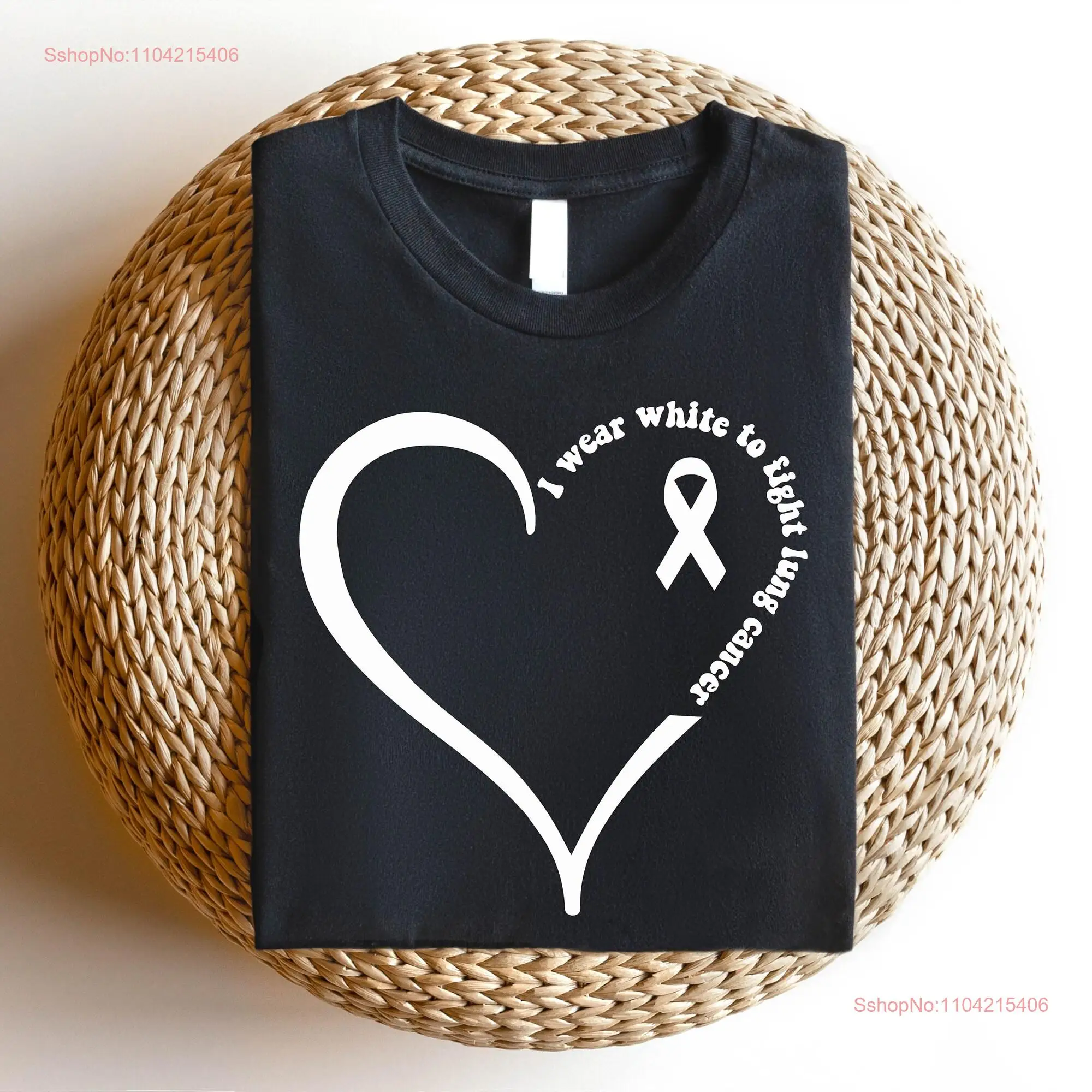 Футболка I Wear White To Fight Lung Cancer Awareness Ribbon Support Squad Will With U SweaT с длинными или короткими рукавами