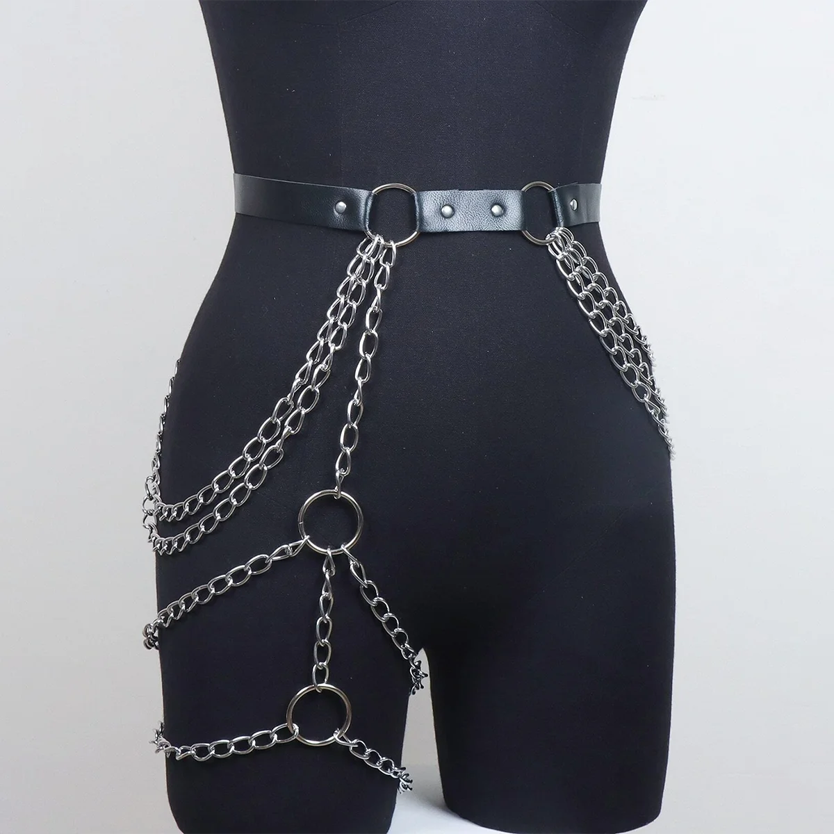 Fashion belts Female Street Style Waist Belly Chain Belt Adjustable Punk Belt Bondage Caged Chain Gothic Clothing Accessories