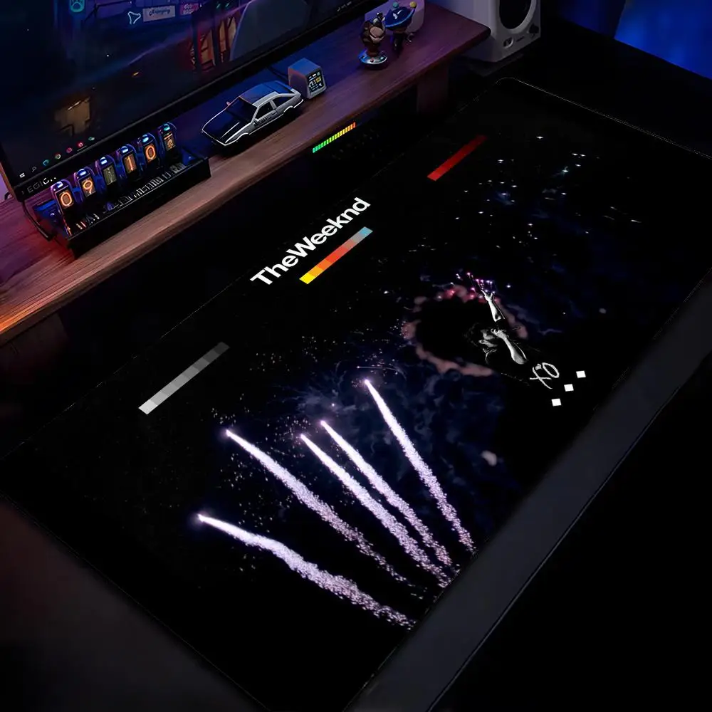 The Weeknd Xo Gaming-Mauspad, HD-Druck, Computer-Gamer, rutschfester Mauspad mit Verriegelungskante, XXL, 90 x 40 cm, für Tastatur, PC, Schreibtisch