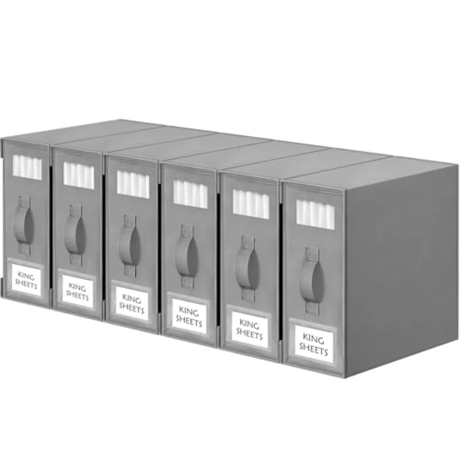 

Органайзеры и контейнеры для хранения постельного белья, 6 штук, складные коробки-органайзеры для хранения в шкафу, держатели для комплектов постельного белья размеров King/Queen, для одеял