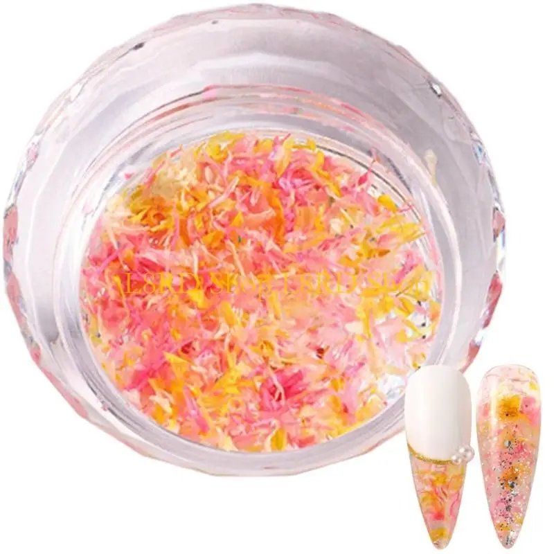 L8RD 1Box 3D Dried Flower Charms Accessories for Nails Art DIY Decorations