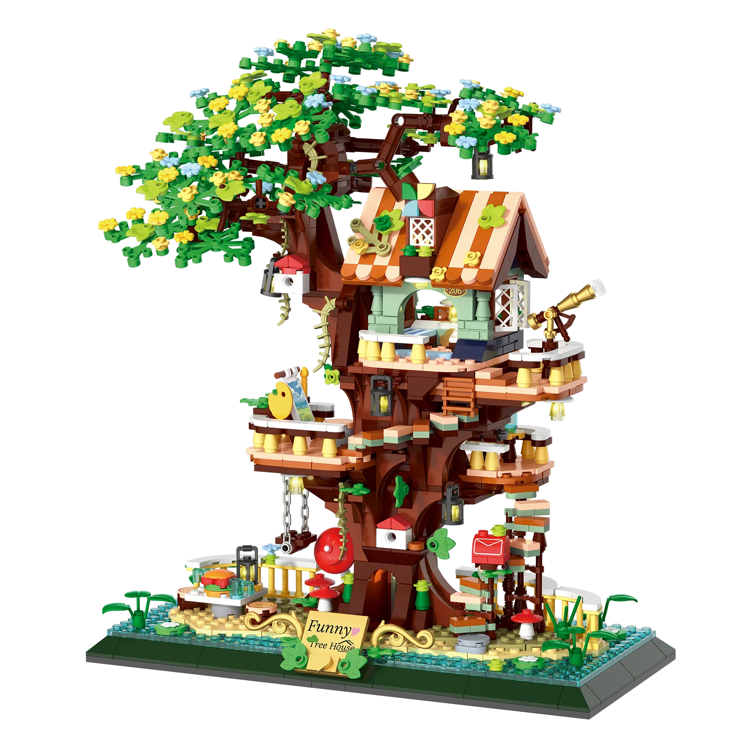 ألعاب مكعبات بناء صغيرة لبيت الشجرة المضحكة - إبداعات DIY خيالية، ديكور منزلي، هدايا ممتعة للفتيات ذات قيمة تعليمية #5